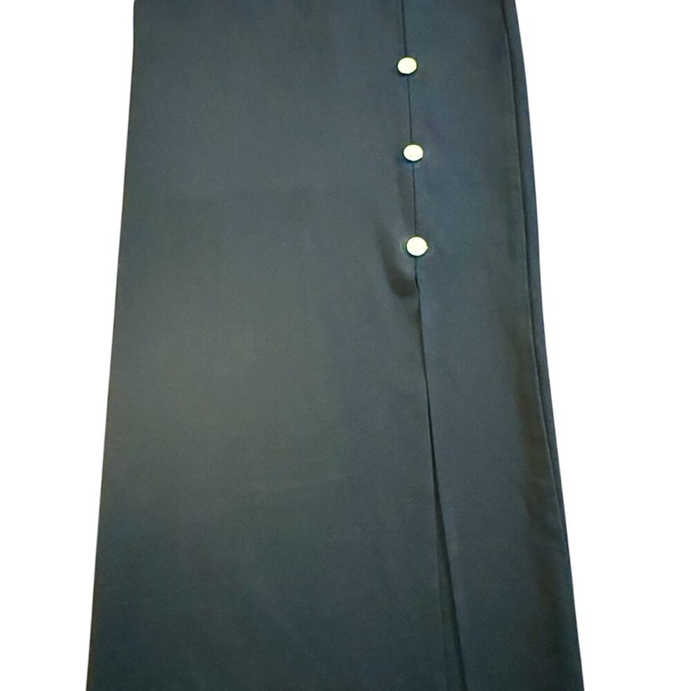 Stefany May Black Maxi Pencil Skirt with Button Details
